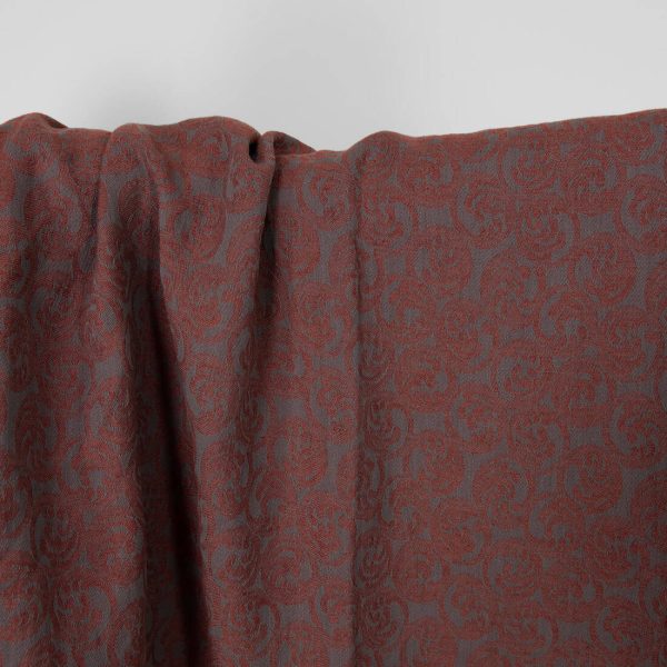 Washed linen cotton fabric grey brown, 140cm width