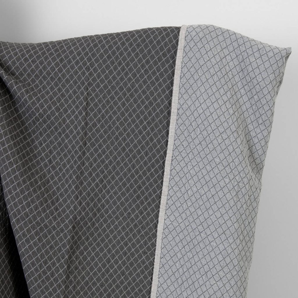 Washed linen cotton fabric diamond jacquard
