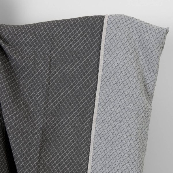 Washed linen cotton fabric diamond jacquard