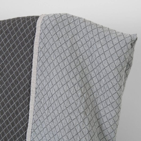 Washed linen cotton fabric diamond jacquard, specially washed