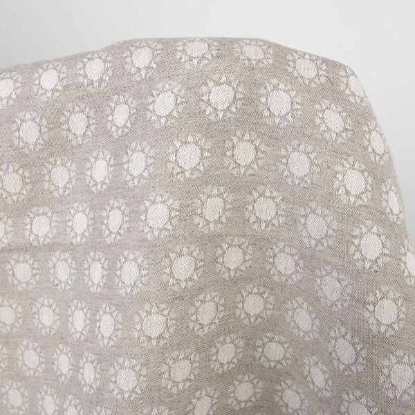 Linen cotton fabric, sun pattern