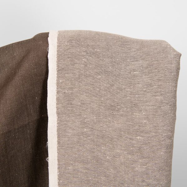 Half linen double brown fabric, one side light.