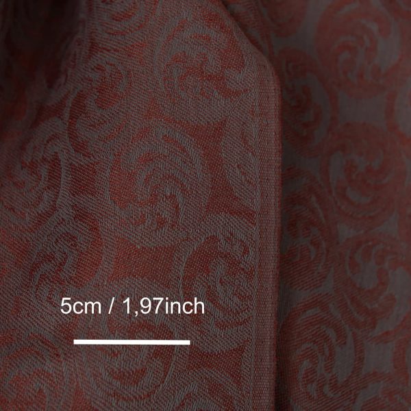 Linen cotton fabric grey and brown jacquard, with measurements