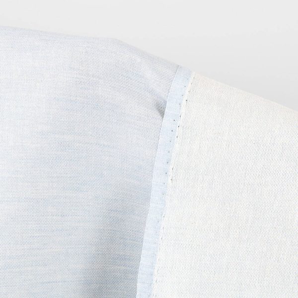 Linen fabric double-sided white and blue, satin weave