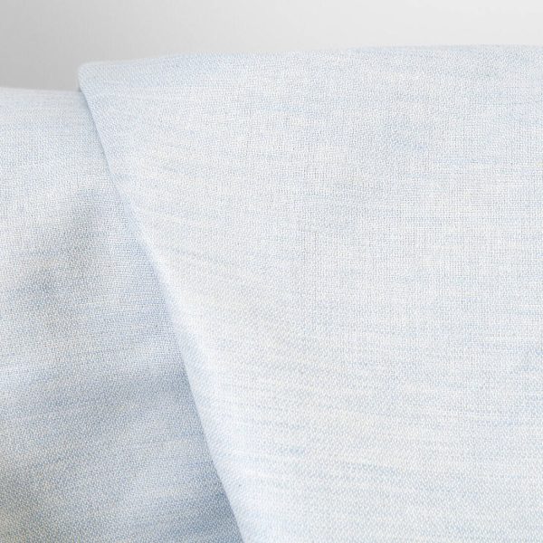 Linen fabric double-sided white and blue, blue side