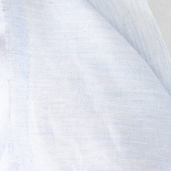 Linen fabric double-sided white and blue, close view