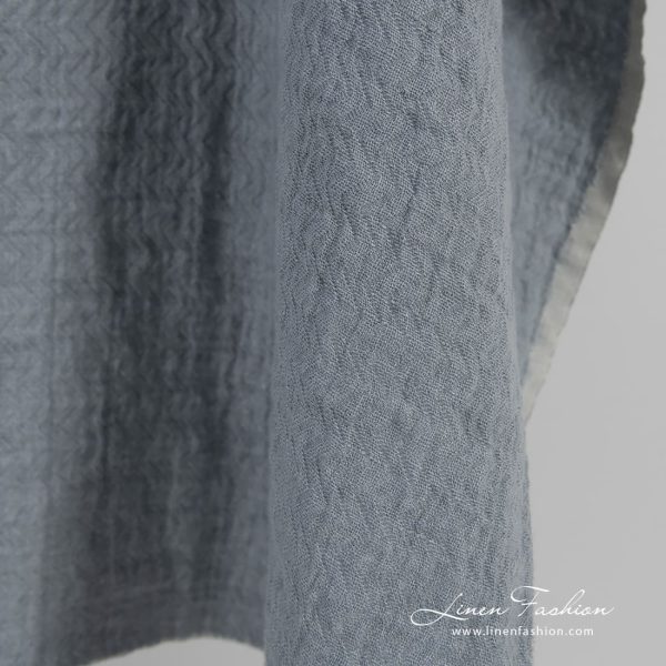 Jacquard linen fabric in zigzag pattern