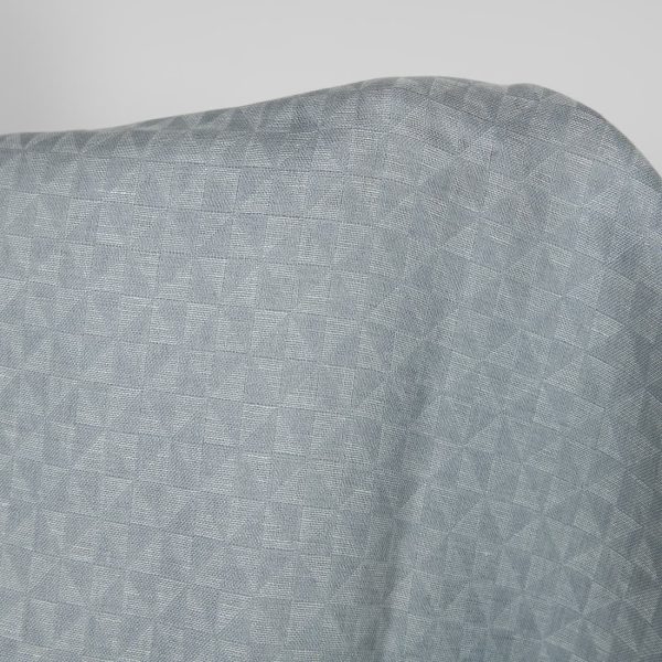 Linen fabric grey jacquard triangle pattern, double-layer
