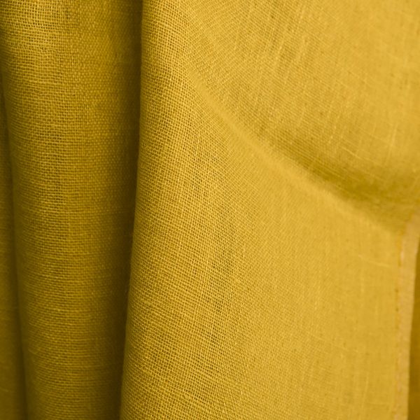 Yellow double-sided, double-layered linen fabric