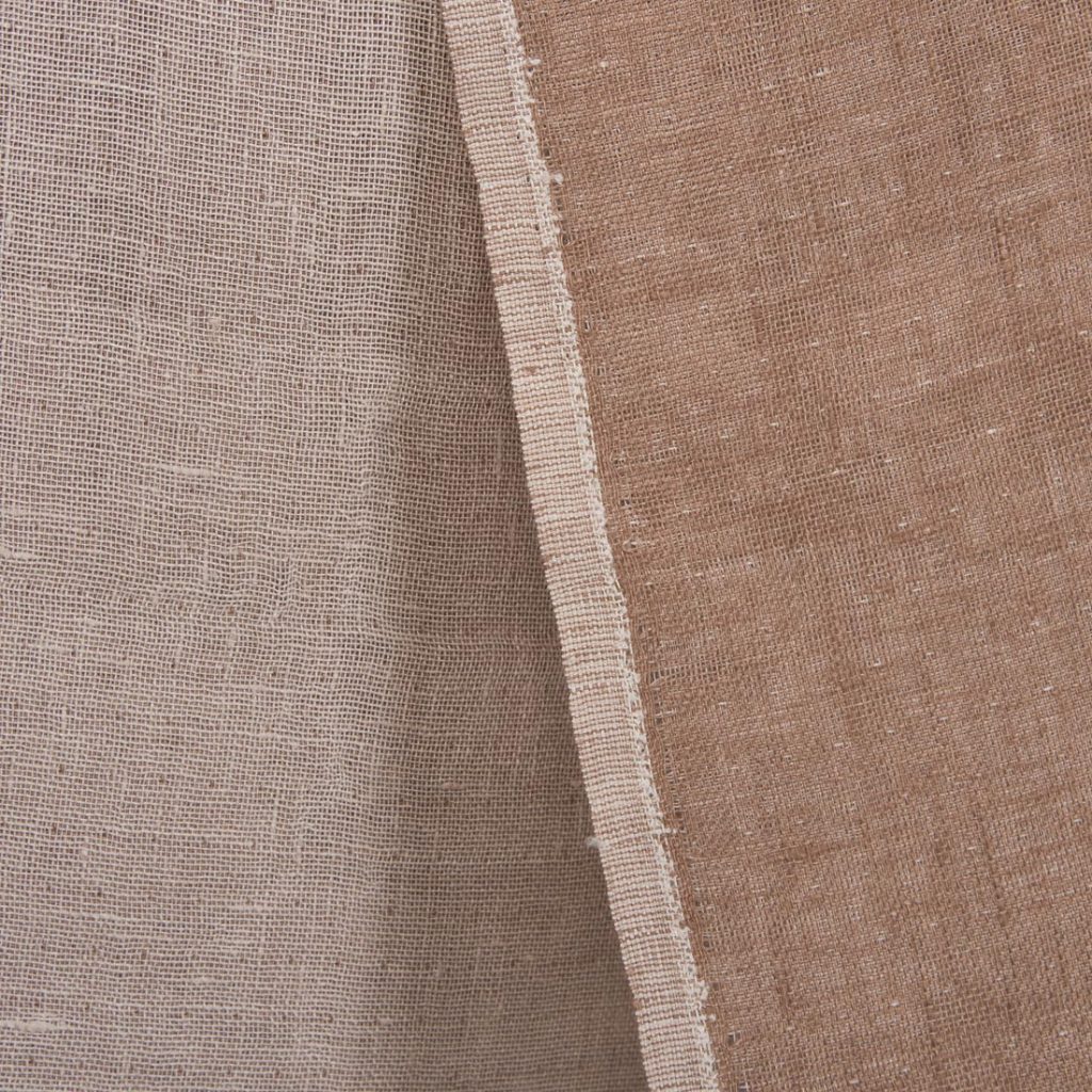 Double-sided rosy linen fabric