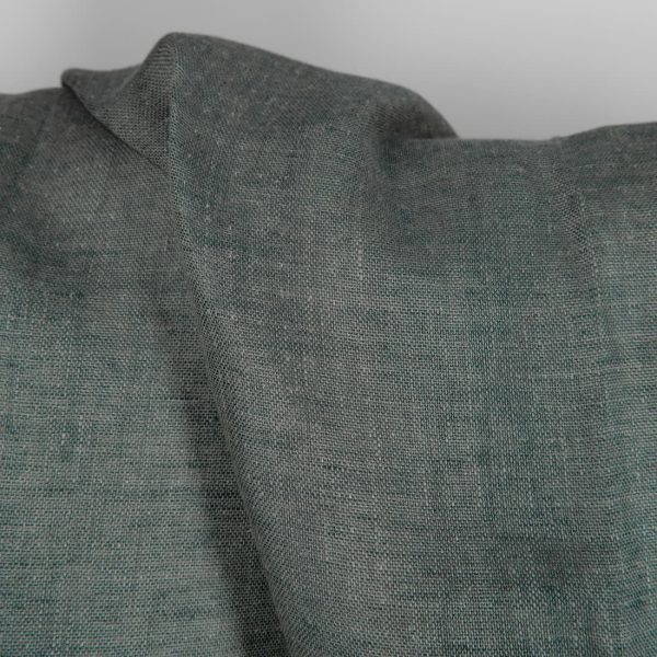 Linen fabric double-sided blueish grey colour darker side