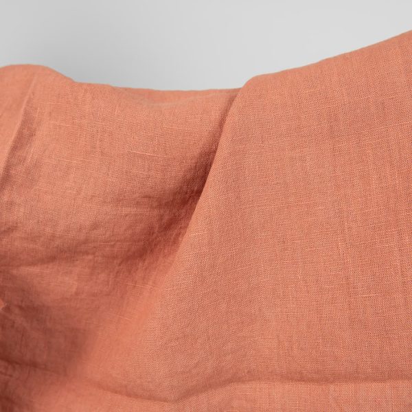 Washed linen fabric coral nude colour 140cm