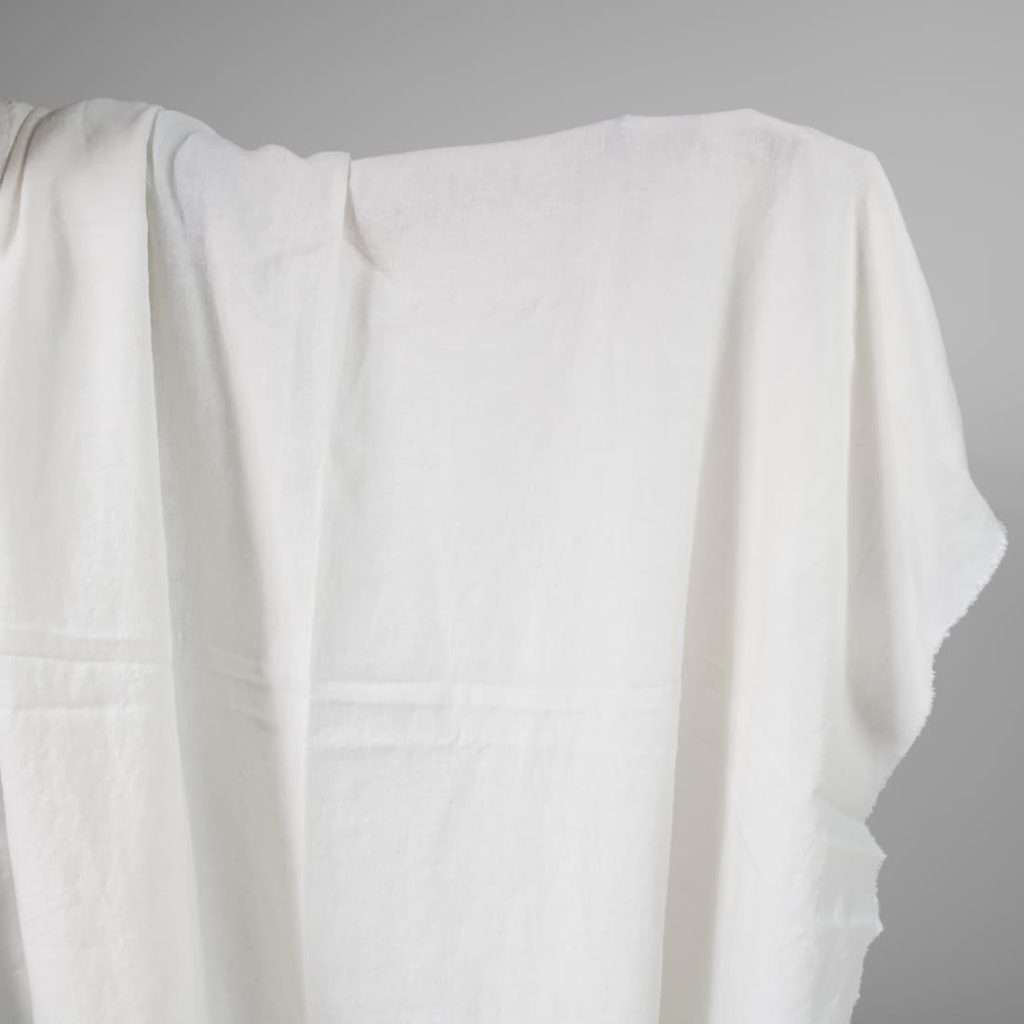Washed heavy linen fabric off-white colour
