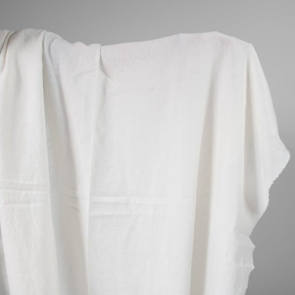Washed heavy linen fabric off-white colour