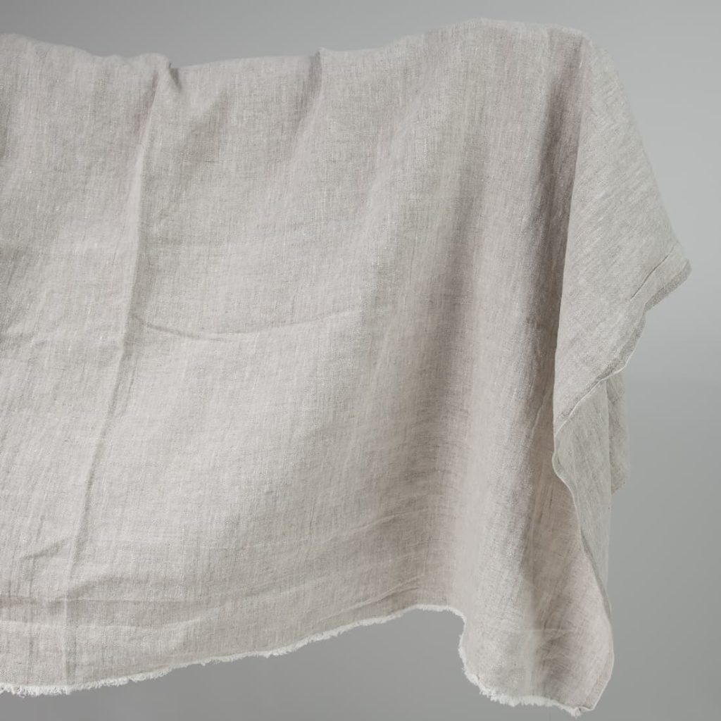 Washed heavy linen fabric beige colour