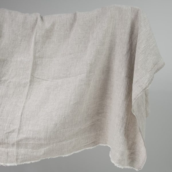 Washed heavy linen fabric beige colour