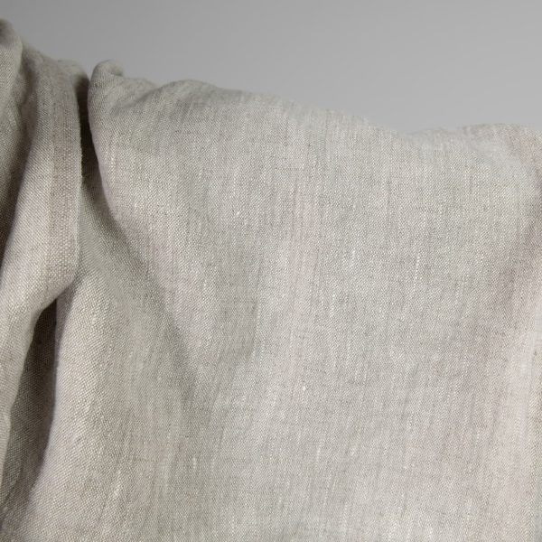 Washed heavy linen fabric beige colour product photo