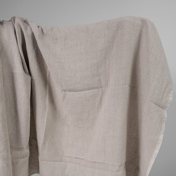 Washed heavy linen fabric natural colour