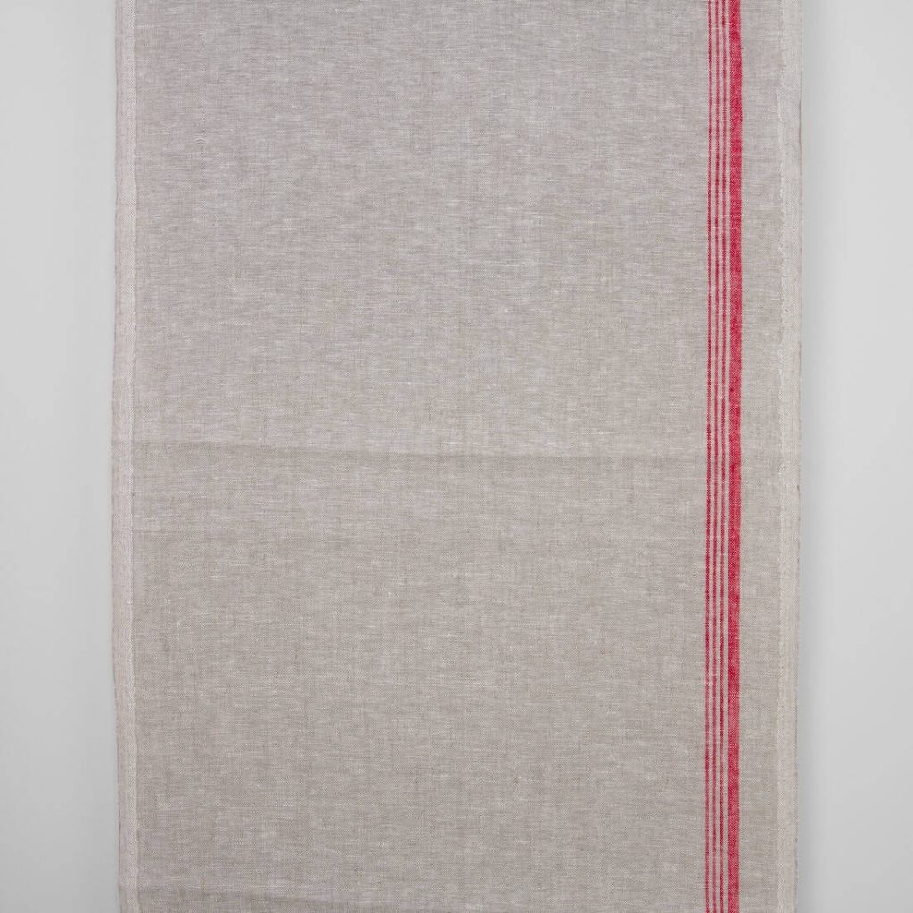 Narrow linen towel fabric in beige