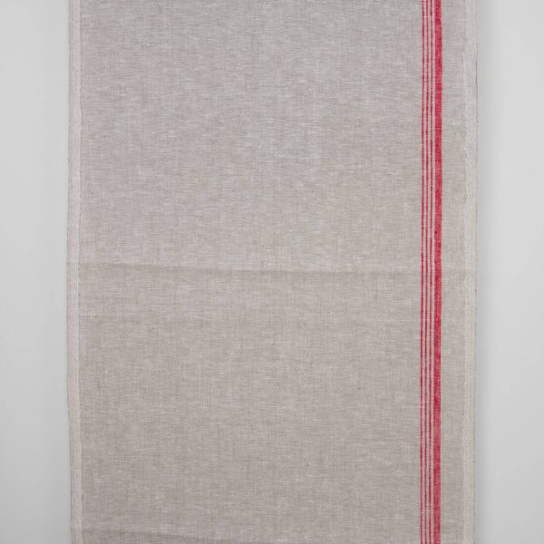 Narrow linen towel fabric in beige