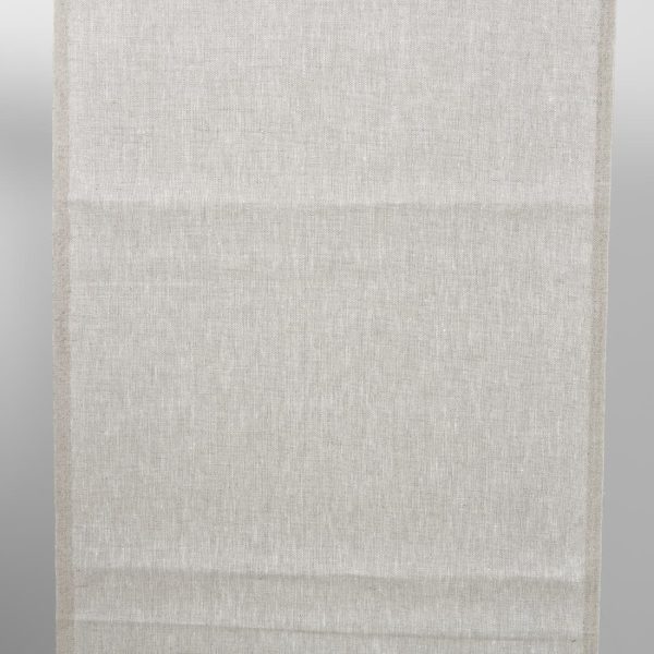 Light grey narow pure linen plain fabric