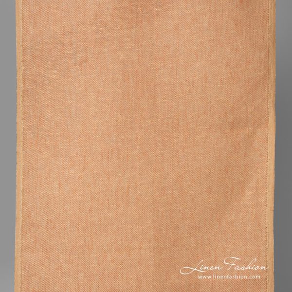 Narrow linen fabric peach colour