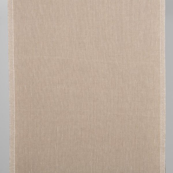 Narrow linen fabric nude colour with white stripes