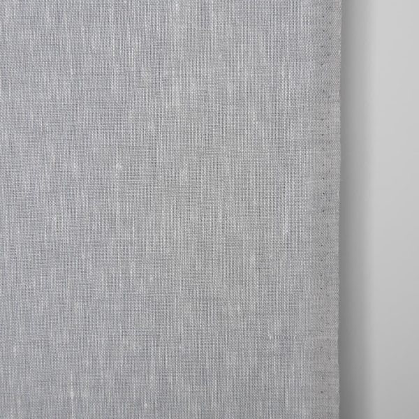 Narrow linen fabric in white and grey melange, 50cm