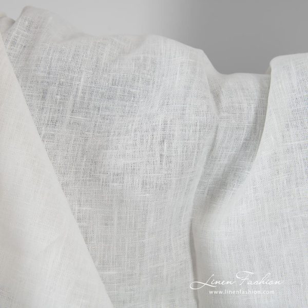 Dense off-white linen fabric
