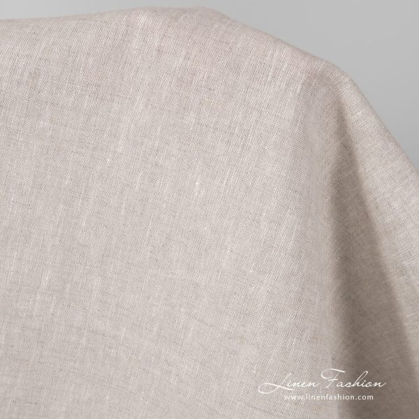 Light grey pure linen fabric