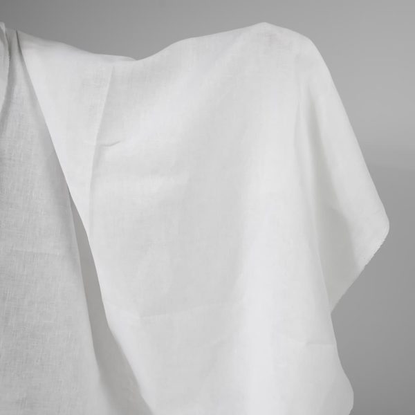 Heavy linen fabric bright white colour