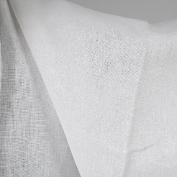 Heavy linen fabric bright white colour 150cm
