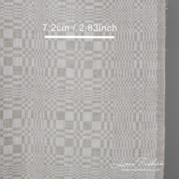 Grey patterned linen / cotton fabric is ideal for sewing kitchen and bath towels