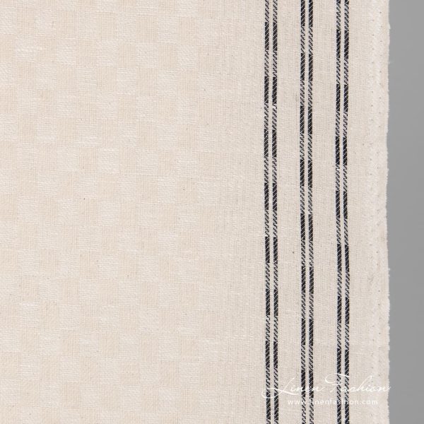 Checked off white narrow fabric.