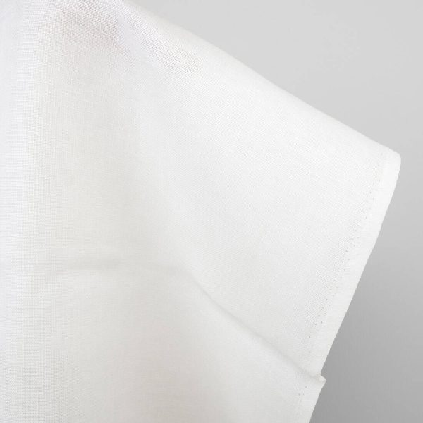 Off-white linen fabric, plain weave
