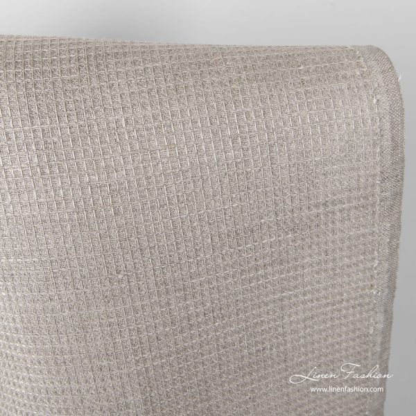 Waffle pattern pure linen undyed fabric