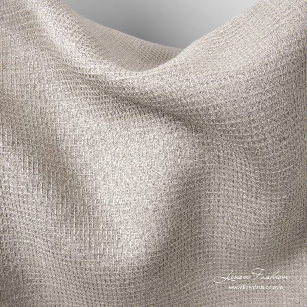 Pure linen heavy weight waffle fabric