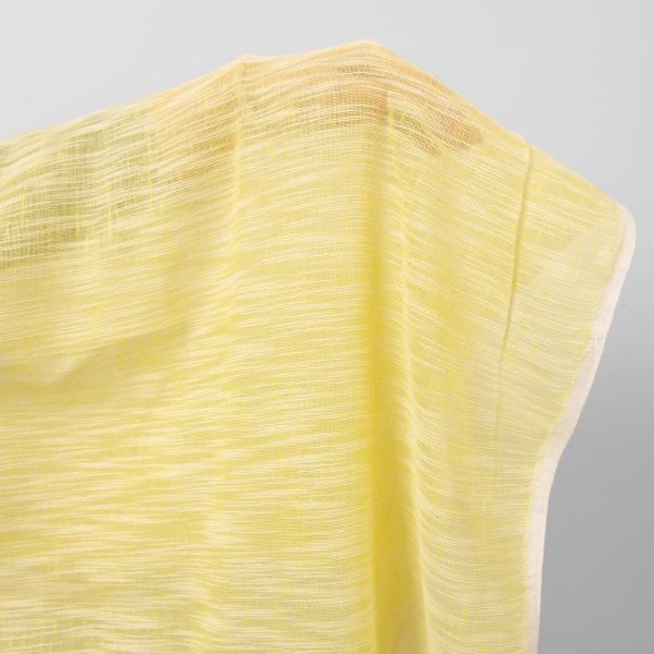 Yellow striped transparent linen cotton fabric product photo