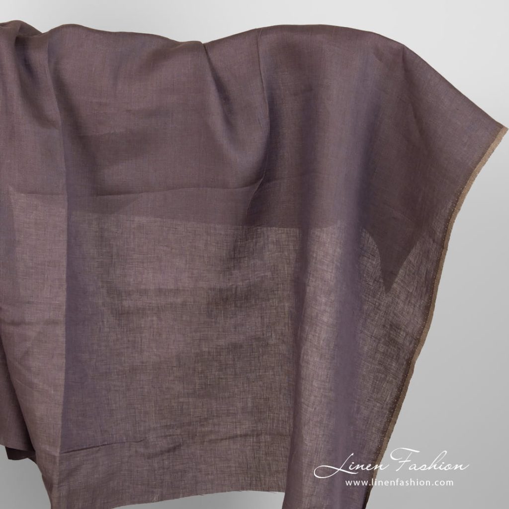 Lightweight linen fabric brownish purple colour