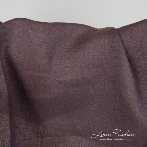 Lightweight linen fabric brownish purple colour product photo