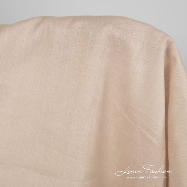 Lightweight linen fabric yellowish beige colour product photo