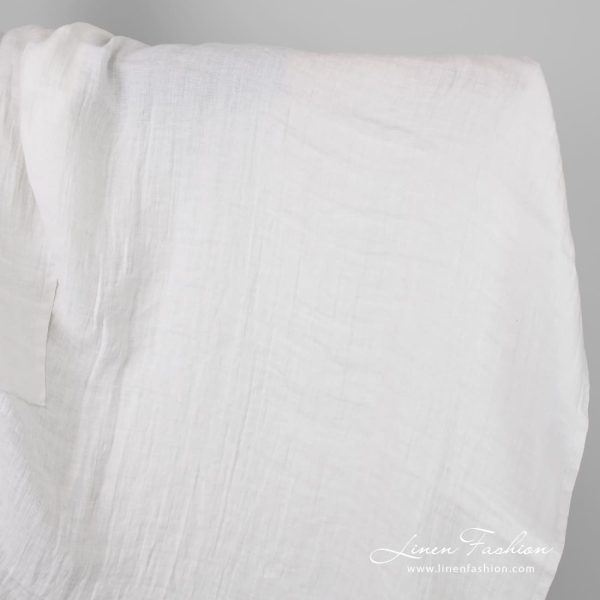 White linen fabric in checks