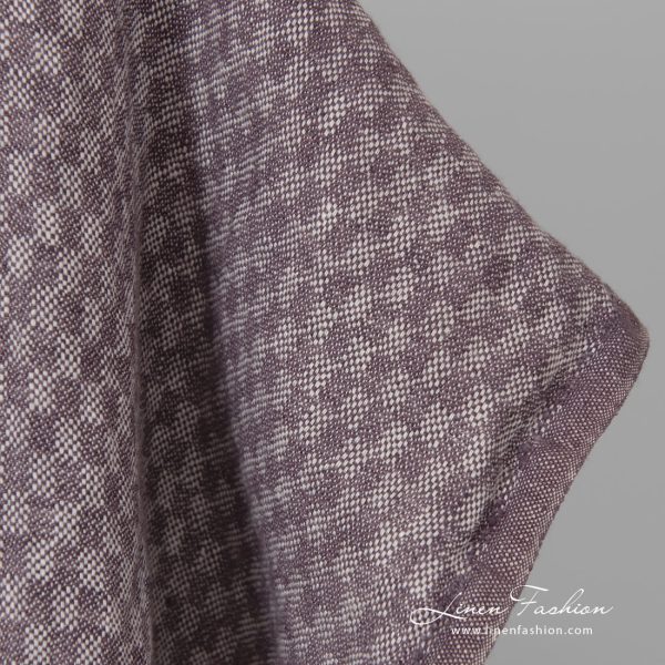 violet linen chess fabric, weight 230gr/m2.