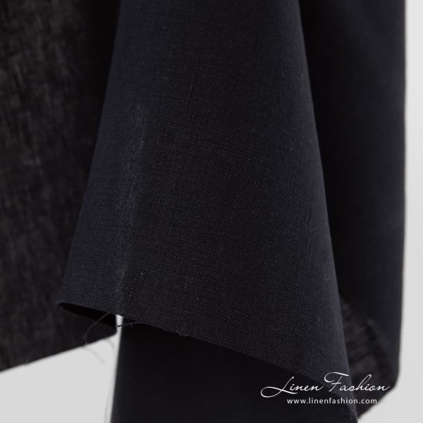100% linen fabric in navy colour.