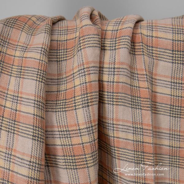 linen fabric multi color checks, twill.