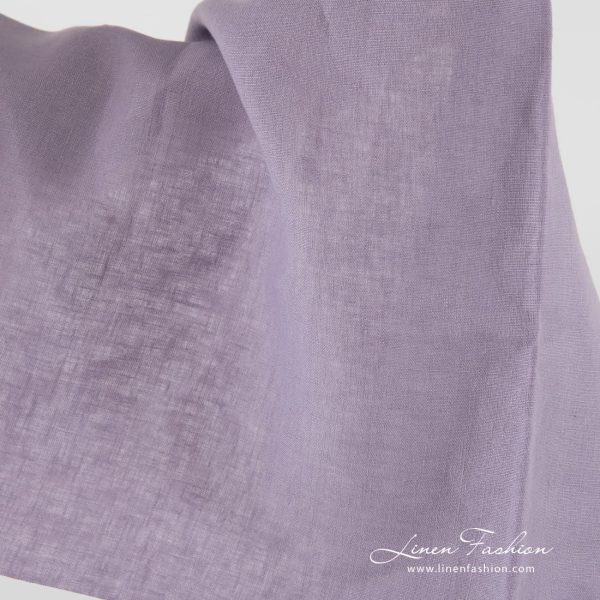 Lavender dyed linen fabric.