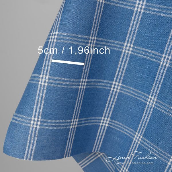 Linen cotton fabric in checks.