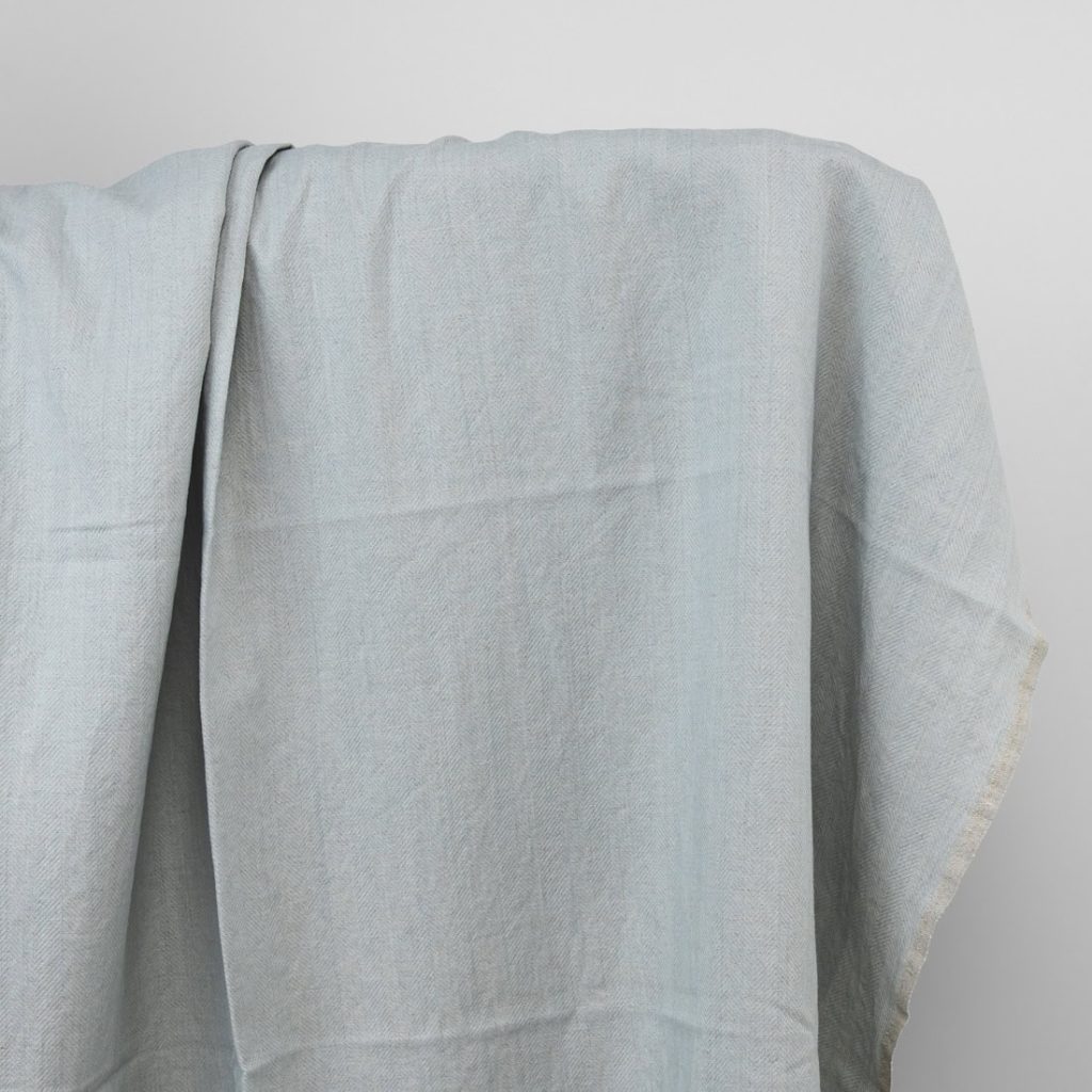 Grey green linen fabric