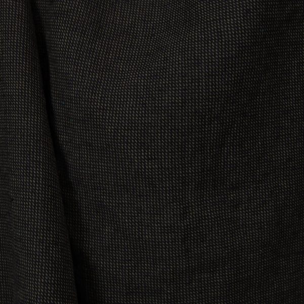 Patterned black linen cotton fabric.