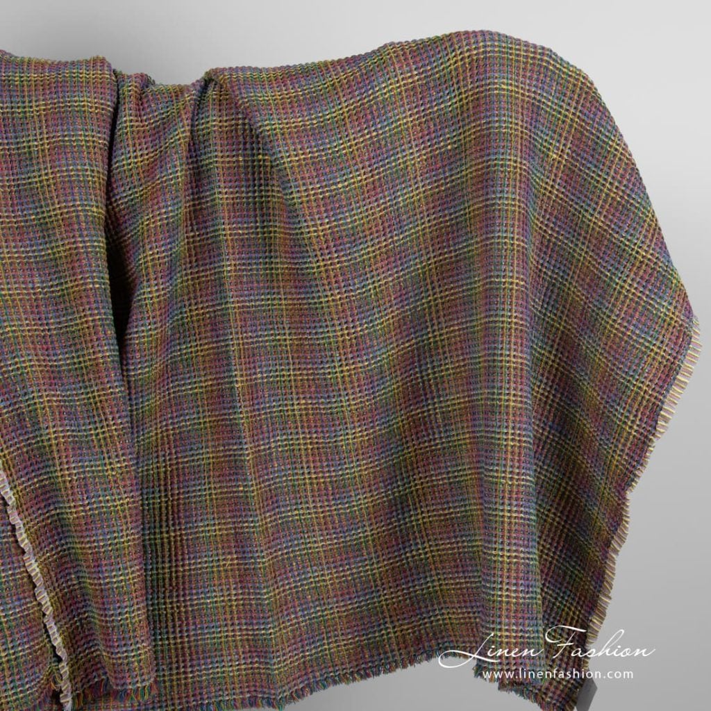 Brown linen cotton fabric
